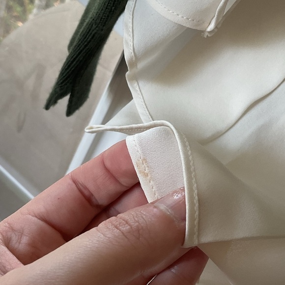 Veronica Beard Concord V-Neck Sweater Mixed Media Green White Size Small - Picture 8 of 8